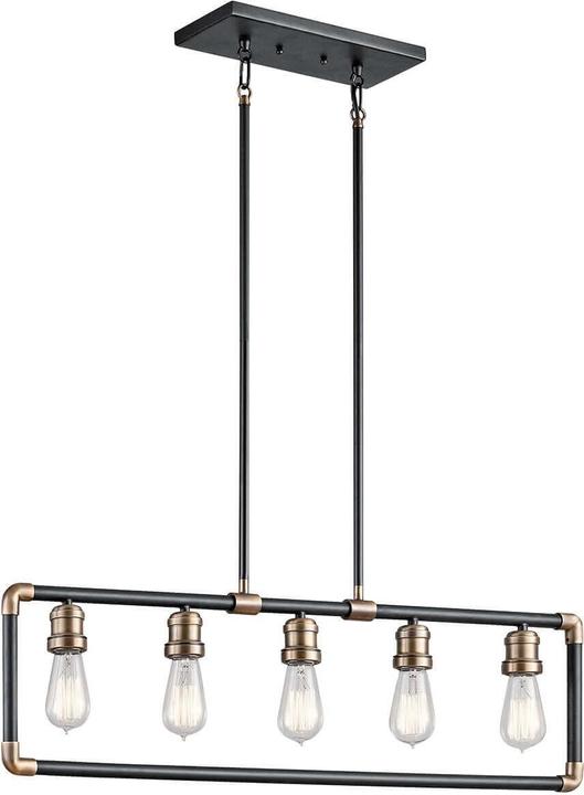 Produktbild Elstead Lighting Imahn Kronleuchter E27 5-fach Schwarz und Naturmessing