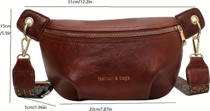 Actual product image Only-Bags.Store Single-coloured vintage chest bag, retro shoulder bag, casual ladies' hip bag and belt bag