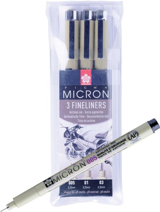 Produktbild Sakura Pigma Micron (Schwarz, 3 x)