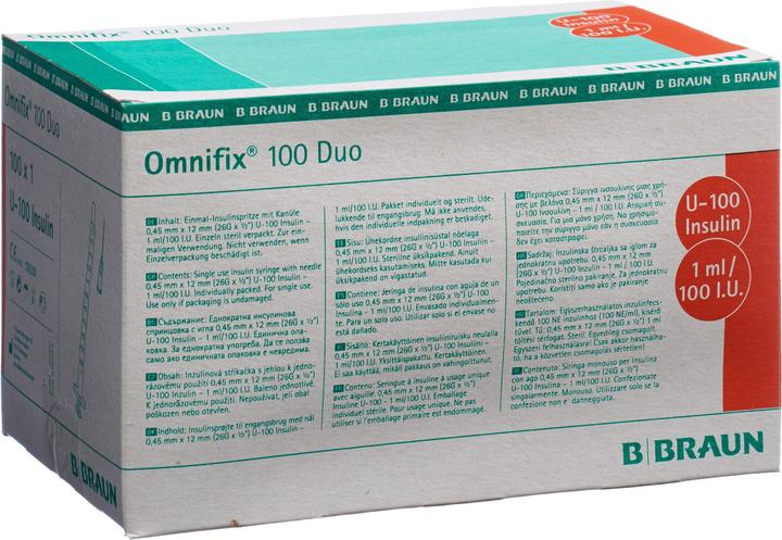 Image du produit B.Braun Insulin 1 ml duo mit Kanüle G26 (Seringue d'insuline)