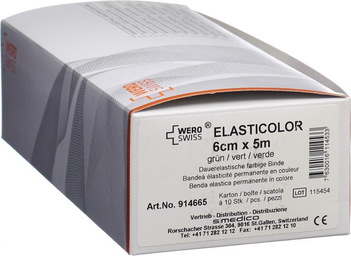 Wero Swiss Elasticolor Elastische Binde 5mx6cm grün