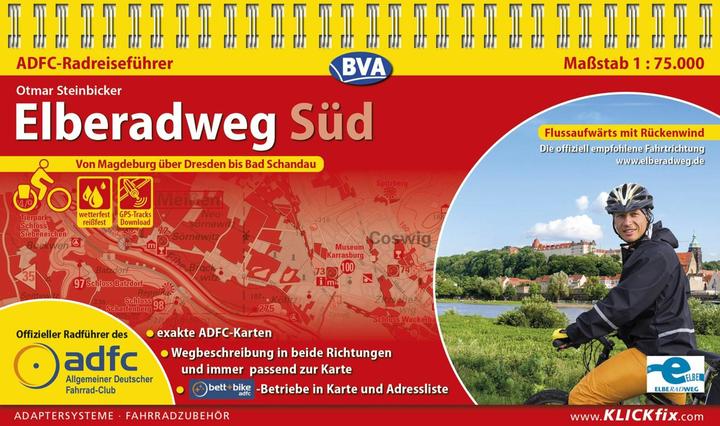 Produktbild ADFC-Radreiseführer Elberadweg Süd 1:75.000 praktische Spiralbindung, reiss- und wetterfest