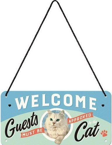 Nostalgic-Art Merchandising Hängeschild. Welcome Guests Cat, Animal