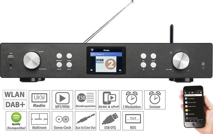 VR-Radio Digitaler WLAN-HiFi-Tuner (FM, DAB+, Internetradio, WLAN)