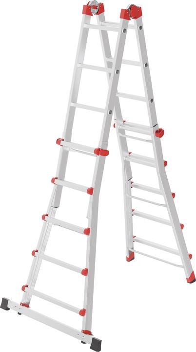 Produktbild Hailo M80, Aluminium-Multifunktionsleiter, 4x5 Sprossen (Arbeitsplattform, 141 cm)