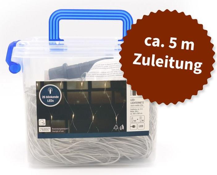Produktbild Hermex Lichternetz Lichterkette Lichtvorhang Lichtgirlande Weihnachten LED (3 m)