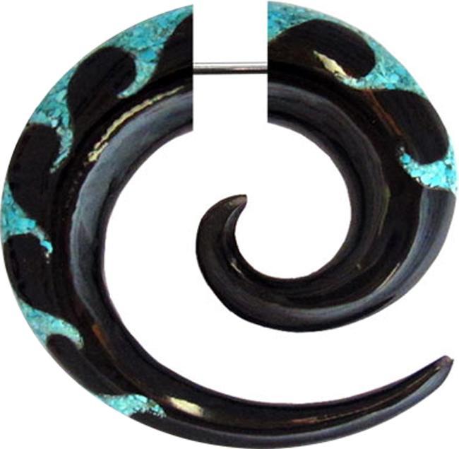 Immagine prodotto Chaotic Trading Fake Spirale aus Horn Wellen aus Türkis Stein (senza ottone, Mnerale, Organico)