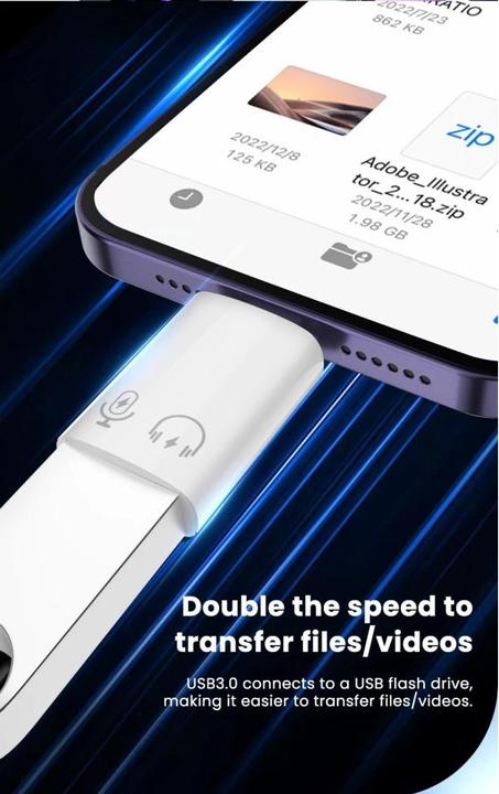 Produktbild PowerGuard Lightning USB 3.0 Headphone Adapter Charge & Data OTG (Lightning, USB 3.0)