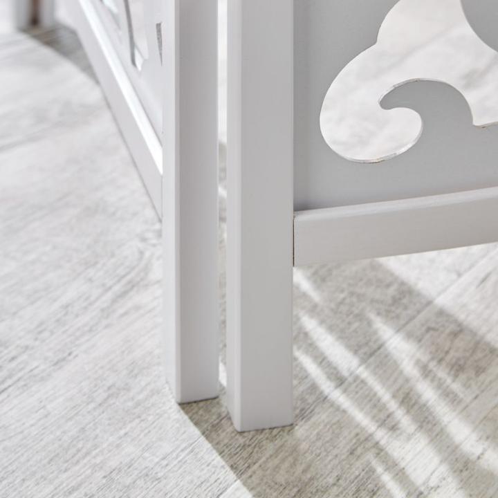 Produktbild Greendeco 3 fach Paravent Raumteiler Holz Trennwand spanische Wand Sichtschutz Weiss