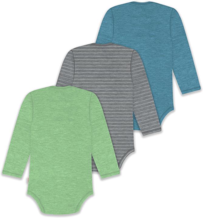 Produktbild Normani 3er Pack Baby Merino Body Langarm „Auckland" - 9383 (68)