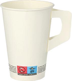 Produktbild Papstar Papp-Trinkbecher mit Henkel, 0,2 l, weiá (80 x)