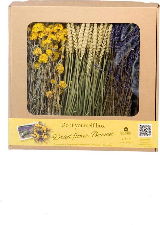 Actual product image Anjel Dried flowers with cardboard box yellow/blue (Dried flowers)