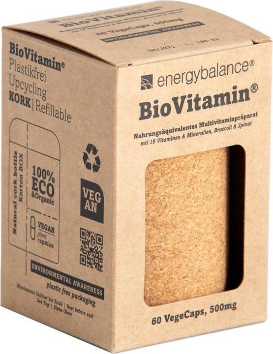 Produktbild Energybalance Bio Vitamin Nahrungsäquivalentes Multivitaminpräparat 500mg (60 Stück, Kapseln, 500 g)