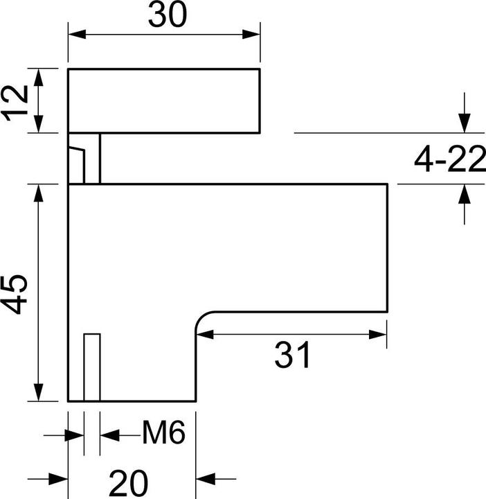 Actual product image Siso glass shelf support (1 pcs.)