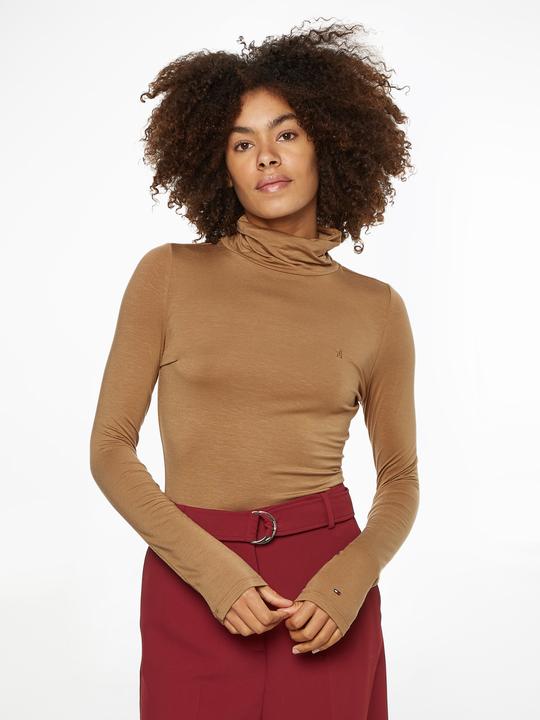 Actual product image Tommy Hilfiger Turtleneck jumper for women, slim turtleneck jumper made of soft Tencel (M)