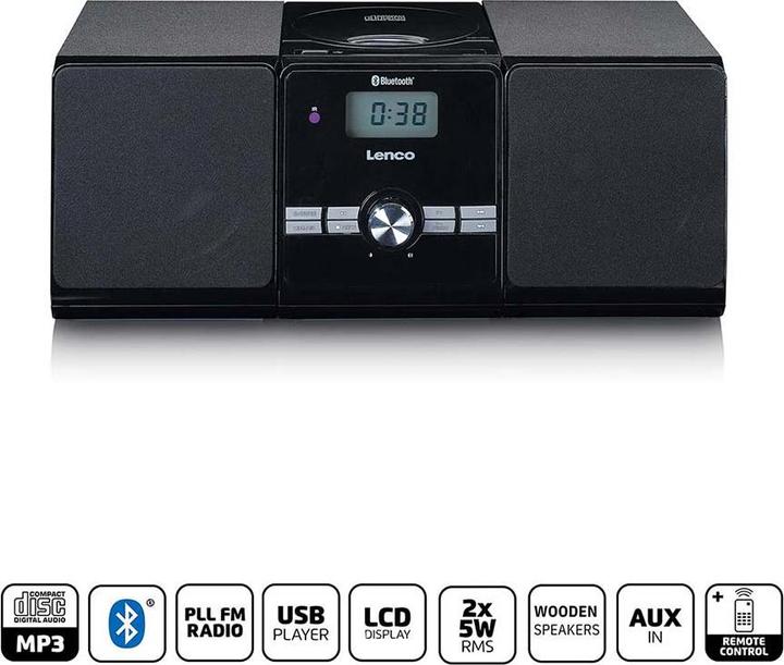 Immagine prodotto Lenco MC-030BK (Bluetooth, Lettore CD, 2x 10 W)