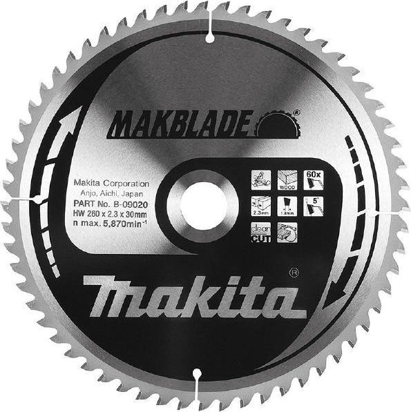 Productafbeelding Makita Pjovimo diskas medienai 260x30mm 24Z