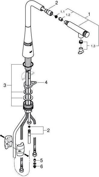 Actual product image Grohe Kitchen faucet Zedra Smart Control