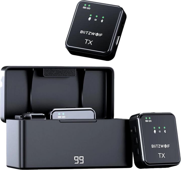 Image du produit BlitzWolf Microphone sans fil, BW-SX63, 1000mAh (noir)