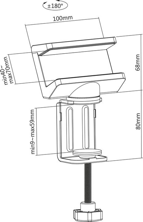 Actual product image InLine Desk clamp for socket strip - Black (0.07 m)
