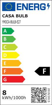 Energie-Label RP Technik RP YMOCA-BULB-E27 Casambi steuerbares (E27, 8 W, 740 lm, 1 x, F)