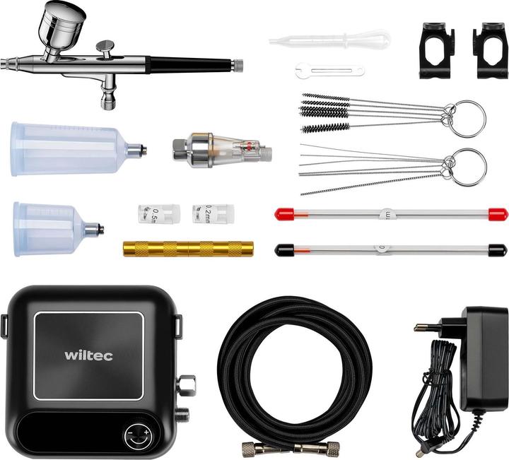 Wiltec Set di accessori per compressori da 2,8 bar Set di spazzole ad aria compressa da 12V