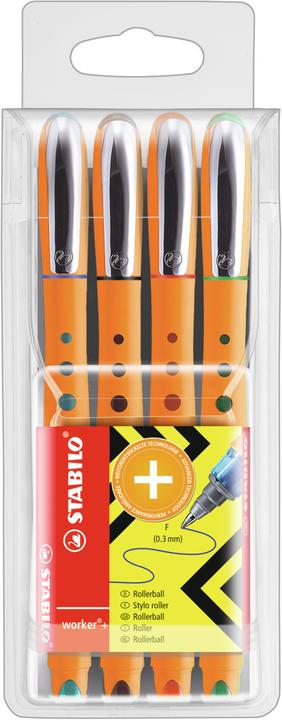Actual product image STABILO worker+ rollerball (Green, Red, Blue, Black, 4 x)