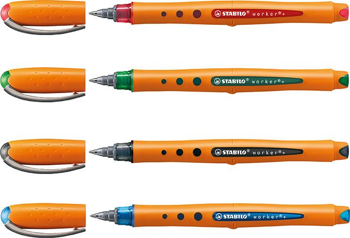 Actual product image STABILO worker+ rollerball (Green, Red, Blue, Black, 4 x)