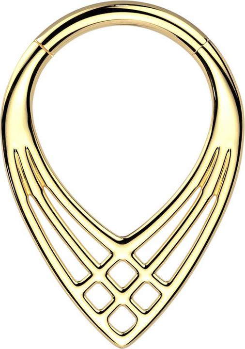 Actual product image Star Piercing Micro segment ring hinged gold-plated three angles crossed (Titanium G23)