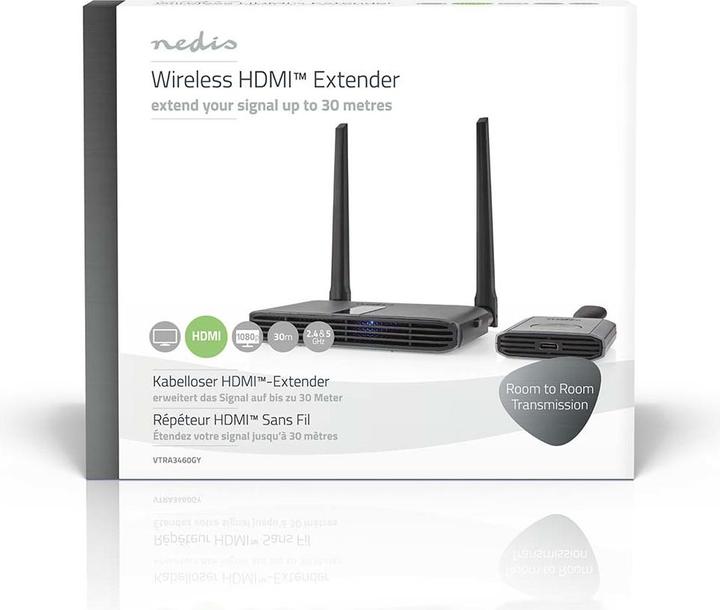 Produktbild Nedis Wireless HDMI ™ Übertrager | WLAN | 2400-5000 MHz | 30.0 m (Sichtlinie) | Maximale Auflösung: (30 m, HDCP)