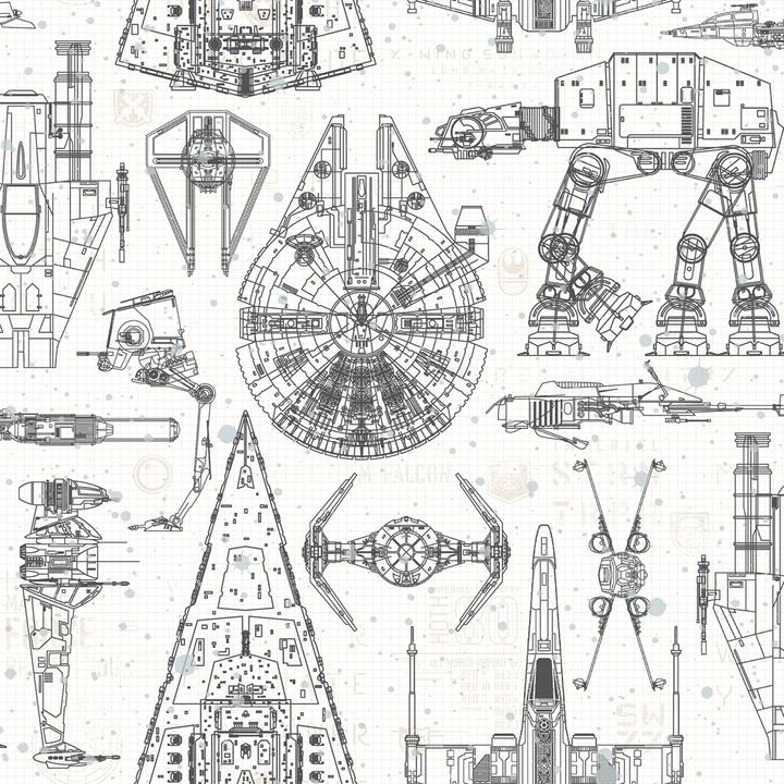 Actual product image Roommates Star Wars Blueprint Peel & Stick Wallpaper