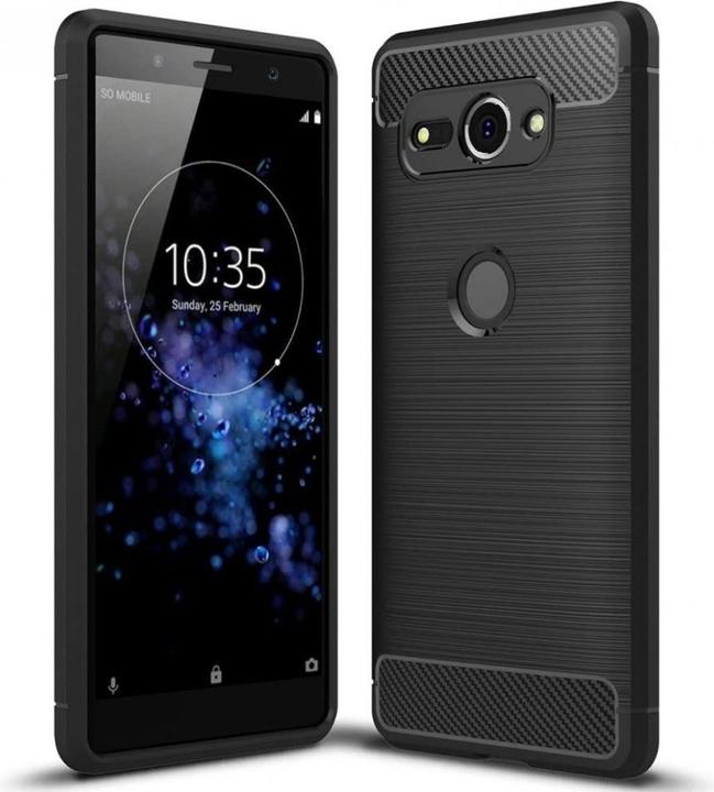Actual product image Screenguard Sony Xperia XZ2 Compact Cover Carbon Brushed Soft TPU (Sony Xperia XZ2 Compact)