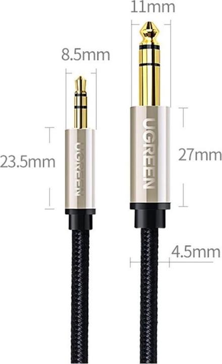 Produktbild Ugreen 3.5mm Klinke – 6.3mm Klinke (5 m, 3.5mm Klinke (AUX), 6.3mm Klinke (Jack))