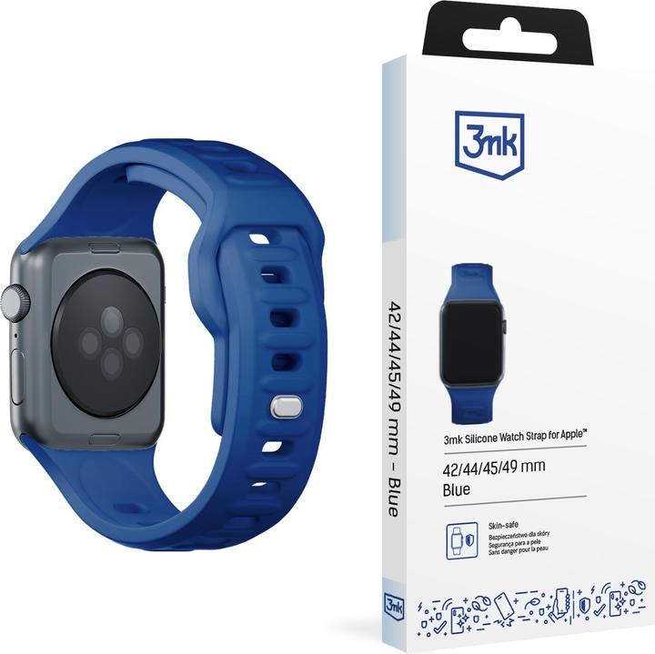 Produktbild 3MK Silicone Watch Strap Niebieski/Blue dla Apple Watch 42/44/45/49mm (Silikon, Edelstahl)