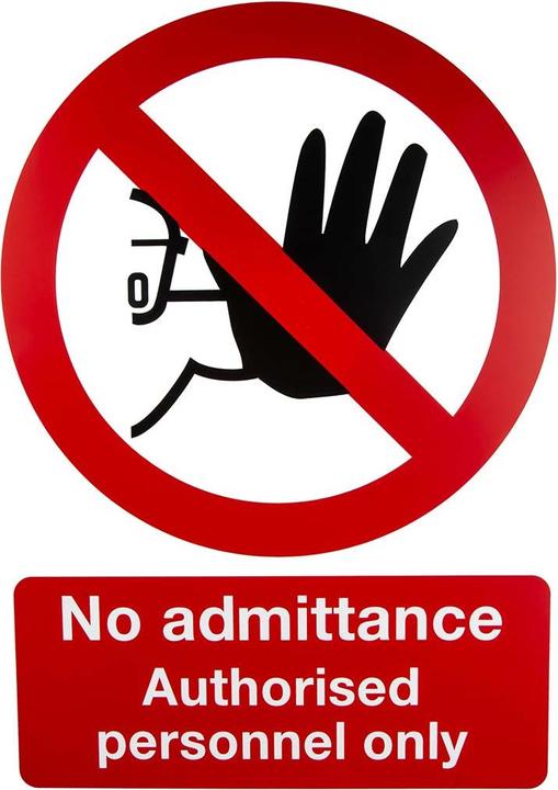 Immagine prodotto Rs Pro Cartello di divieto, Inglese, Vietato l'ingresso, Solo personale autorizzato, 420 mm x 297