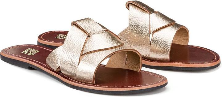 Actual product image La Redoute Collections Leather mules in metallic look (41)