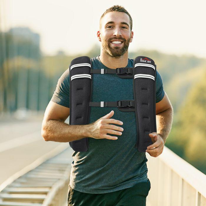 Actual product image Swisshandel24 Strength training weight waistcoat Weight Vest 10 kg adjustable Oxford fabric Metal sand Black 40 x (1 x 10 kg)