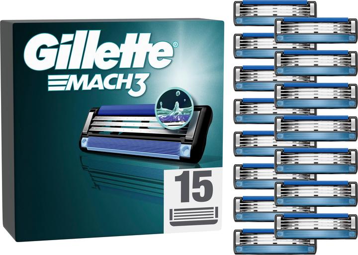 Actual product image Gillette Mach3 Systemklingen 15er + Klingenhülle Ersatzklingen (15 x)
