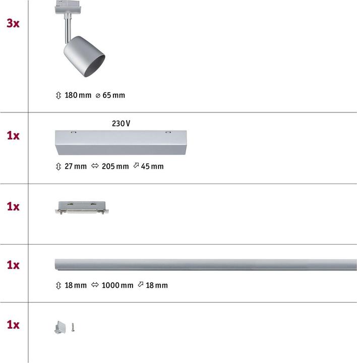 Immagine prodotto Paulmann Copertura del set base URail (GU10)