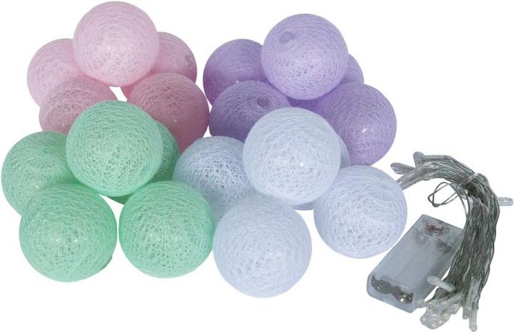 Produktbild Trenddeko Cotton Ball Lights LED-Lichterkette Pastell 20-teilig (3 m)