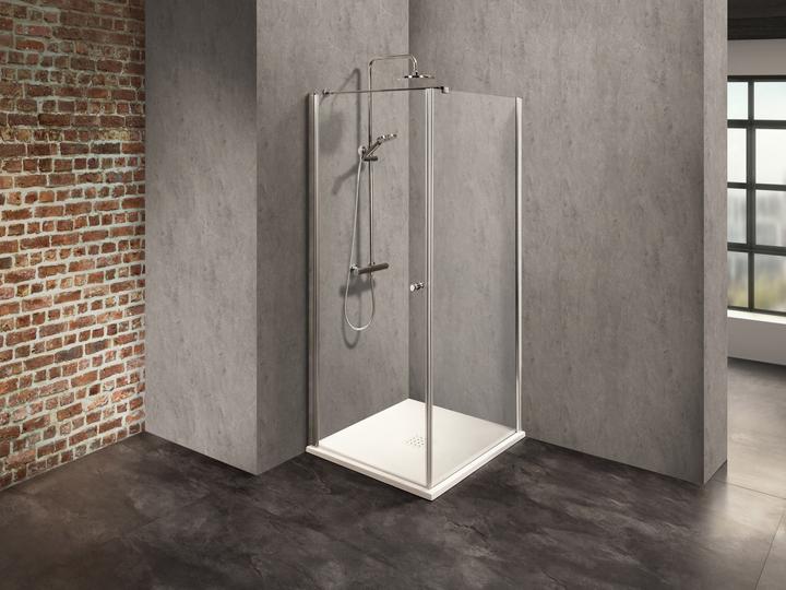 Actual product image Dusbad Shower cubicle/shower enclosure Vital 2 hinged door left + shower screen right (combination) (75 cm, 75 cm)