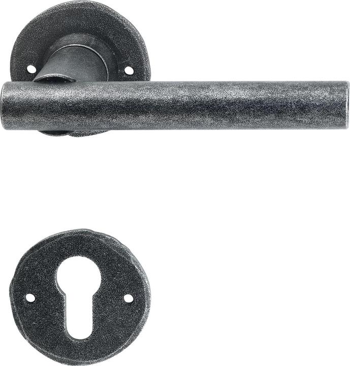 Halcö Imst door fitting | on rose PZ | FH lever handle set black passivated (Door handle)