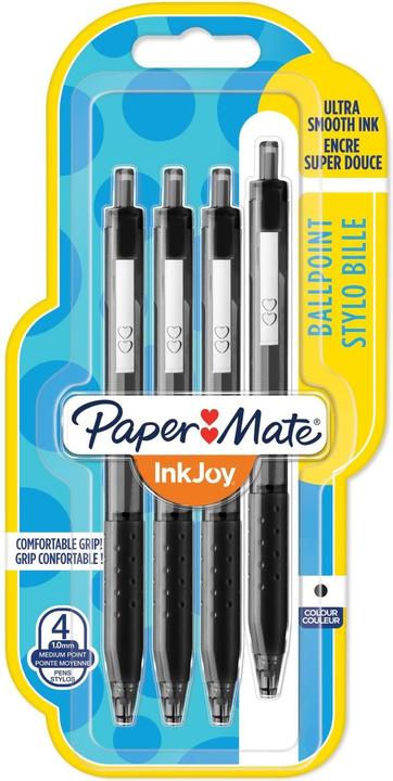 Produktbild Paper Mate Kugelschreiber InkJoy 300 RT 4er M (Schwarz, 4 x)