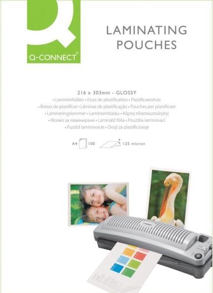 Immagine prodotto Q-Connect Pellicole di laminazione lucide (A4, 100 Pezzo/i, 125 µm)
