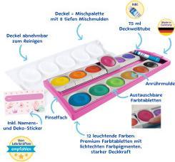 Produktbild Pelikan Deckfarbe, -farbkasten Farbkasten K12® Pink/Glitzer inkl. Deckweiss, 12 Farben (Mehrfarbig)