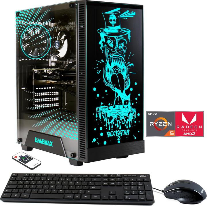 Hyrican Gamemax Rockstar 6736 Ryzen 5 5600G 16GB 2TB SSD Radeon Graphics (AMD Ryzen 5 5600G, 16 GB, 2000 GB, AMD Radeon Graphics)