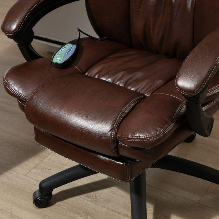 Image du produit Swisshandel24 Chaise de bureau de massage avec 6 têtes vibrantes, fonction couchage, repose-pieds