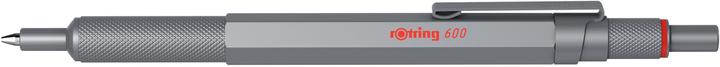 Produktbild Rotring 600 Gel Pen | 0.55 mm | Black Ink | Silver Metal Body Pen | Non-Slip Knurled Grip & Hexagonal Ba... (Silber, 1 x)