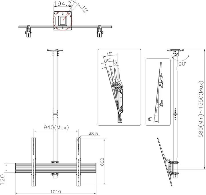 Image du produit Multibrackets M Ceiling Mount Pro MBC1USD