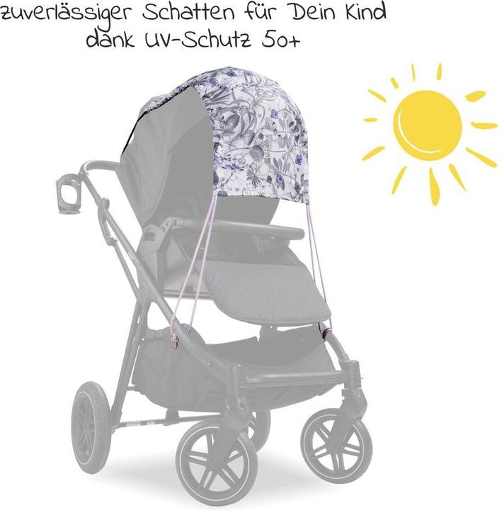 Produktbild Hauck Pushchair Sunshade Floral Grey